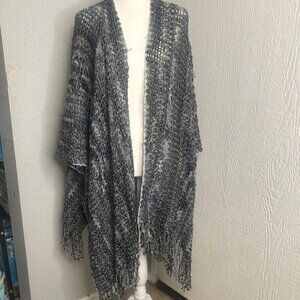 Elegant Gray Knit Women's Blazer